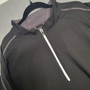 FootJoy Mens 2XL Black Grey 1/4 Zip Golf Windbreaker Pullover The Meadows Logo